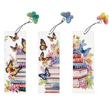 Load image into Gallery viewer, 3Pcs Special Shape Book Butterfly 5D DIY Diamond Painting Bookmark
