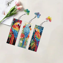 Load image into Gallery viewer, 3Pcs Special Shape Parrot 5D DIY Diamond Painting Bookmark with Pendants