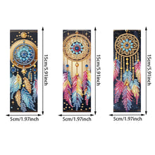 Load image into Gallery viewer, 3Pcs Special Shape Dream Catcher 5D DIY Diamond Painting Bookmark with Pendants