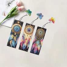 Load image into Gallery viewer, 3Pcs Special Shape Dream Catcher 5D DIY Diamond Painting Bookmark with Pendants
