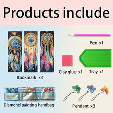 Load image into Gallery viewer, 3Pcs Special Shape Dream Catcher 5D DIY Diamond Painting Bookmark with Pendants