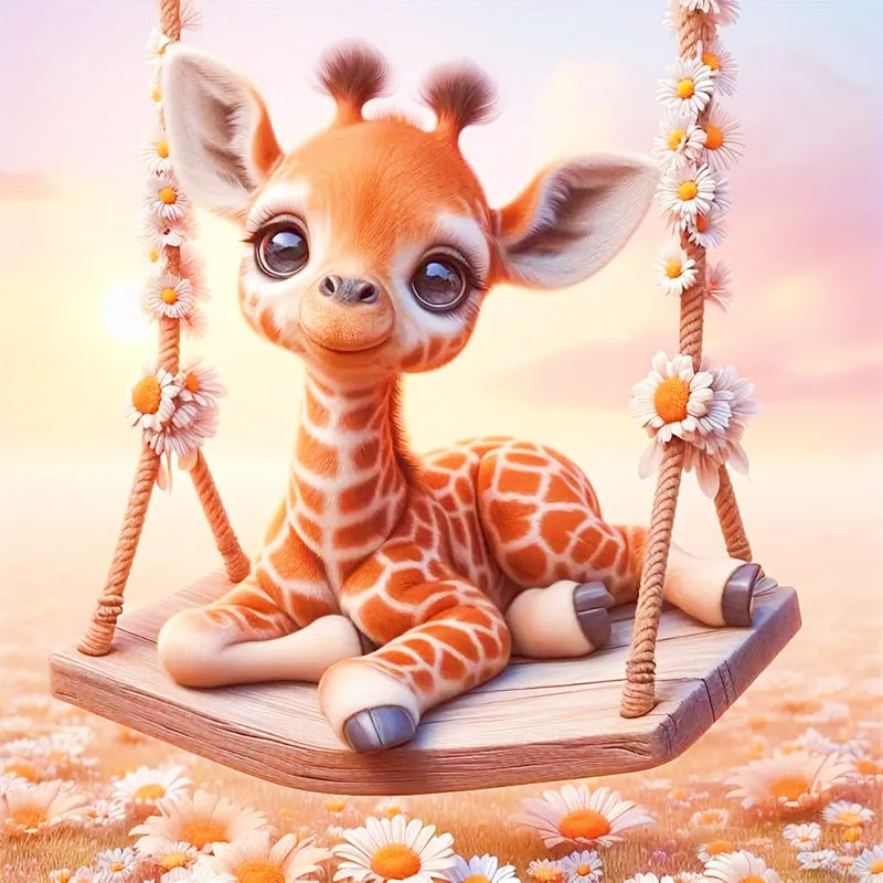 Diamond Painting - Full Round - Giraffe (30*30CM)