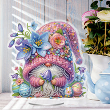 Load image into Gallery viewer, Acrylic Special Shape Flower Easter Gnome Diamond Painting Desktop Ornaments
