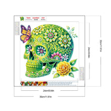 Load image into Gallery viewer, Diamond Painting - Partial Special Shaped - flower butterfly skull (30*30CM)