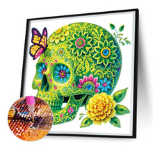 Load image into Gallery viewer, Diamond Painting - Partial Special Shaped - flower butterfly skull (30*30CM)