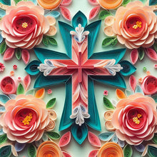 Load image into Gallery viewer, Diamond Painting - Full Round - Paper camellia cross (30*30CM)
