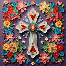Load image into Gallery viewer, Diamond Painting - Full Round - Paper daisy cross (30*30CM)