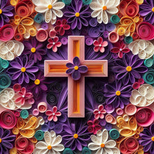 Load image into Gallery viewer, Diamond Painting - Full Round - Paper flower cross (30*30CM)