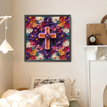 Load image into Gallery viewer, Diamond Painting - Full Round - Paper flower cross (30*30CM)