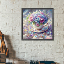Load image into Gallery viewer, Diamond Painting - Full Round - Crystal porcelain cup bouquet (40*40CM)