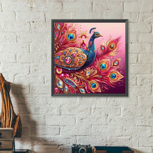 Load image into Gallery viewer, Diamond Painting - Full Round - Red golden peacock (40*40CM)
