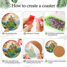 Load image into Gallery viewer, 8Pcs Wooden Butterfly DIY Coaster Diamond Dot Kits Round Diamond Art Coasters