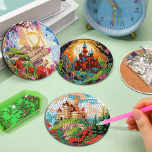 Load image into Gallery viewer, 8Pcs Wooden Butterfly DIY Coaster Diamond Dot Kits Round Diamond Art Coasters