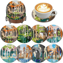 Load image into Gallery viewer, 8Pcs Wooden Butterfly DIY Coaster Diamond Dot Kits Round Diamond Art Coasters