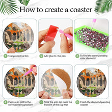 Load image into Gallery viewer, 8Pcs Wooden Butterfly DIY Coaster Diamond Dot Kits Round Diamond Art Coasters