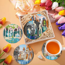 Load image into Gallery viewer, 8Pcs Wooden Butterfly DIY Coaster Diamond Dot Kits Round Diamond Art Coasters