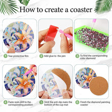 Load image into Gallery viewer, 8Pcs Wooden Butterfly DIY Coaster Diamond Dot Kits Round Diamond Art Coasters