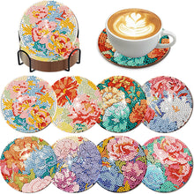 Load image into Gallery viewer, 8Pcs Wooden Butterfly DIY Coaster Diamond Dot Kits Round Diamond Art Coasters