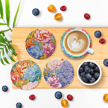 Load image into Gallery viewer, 8Pcs Wooden Butterfly DIY Coaster Diamond Dot Kits Round Diamond Art Coasters