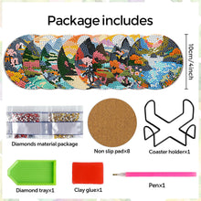 Load image into Gallery viewer, 8Pcs Wooden Butterfly DIY Coaster Diamond Dot Kits Round Diamond Art Coasters