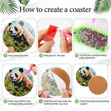 Load image into Gallery viewer, 8Pcs Wooden Butterfly DIY Coaster Diamond Dot Kits Round Diamond Art Coasters