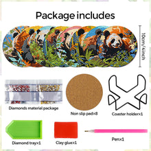 Load image into Gallery viewer, 8Pcs Wooden Butterfly DIY Coaster Diamond Dot Kits Round Diamond Art Coasters