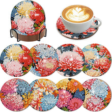 Load image into Gallery viewer, 8Pcs Wooden Butterfly DIY Coaster Diamond Dot Kits Round Diamond Art Coasters