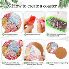 Load image into Gallery viewer, 8Pcs Wooden Butterfly DIY Coaster Diamond Dot Kits Round Diamond Art Coasters