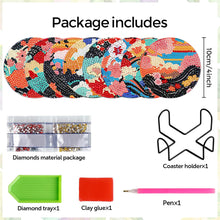 Load image into Gallery viewer, 8Pcs Wooden Butterfly DIY Coaster Diamond Dot Kits Round Diamond Art Coasters