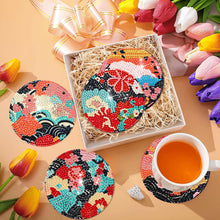 Load image into Gallery viewer, 8Pcs Wooden Butterfly DIY Coaster Diamond Dot Kits Round Diamond Art Coasters