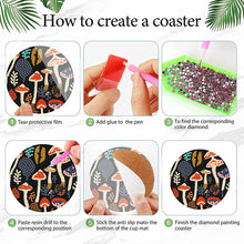 Load image into Gallery viewer, 8Pcs Wooden Butterfly DIY Coaster Diamond Dot Kits Round Diamond Art Coasters