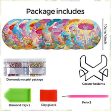 Load image into Gallery viewer, 8Pcs Wooden Butterfly DIY Coaster Diamond Dot Kits Round Diamond Art Coasters