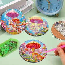 Load image into Gallery viewer, 8Pcs Wooden Butterfly DIY Coaster Diamond Dot Kits Round Diamond Art Coasters