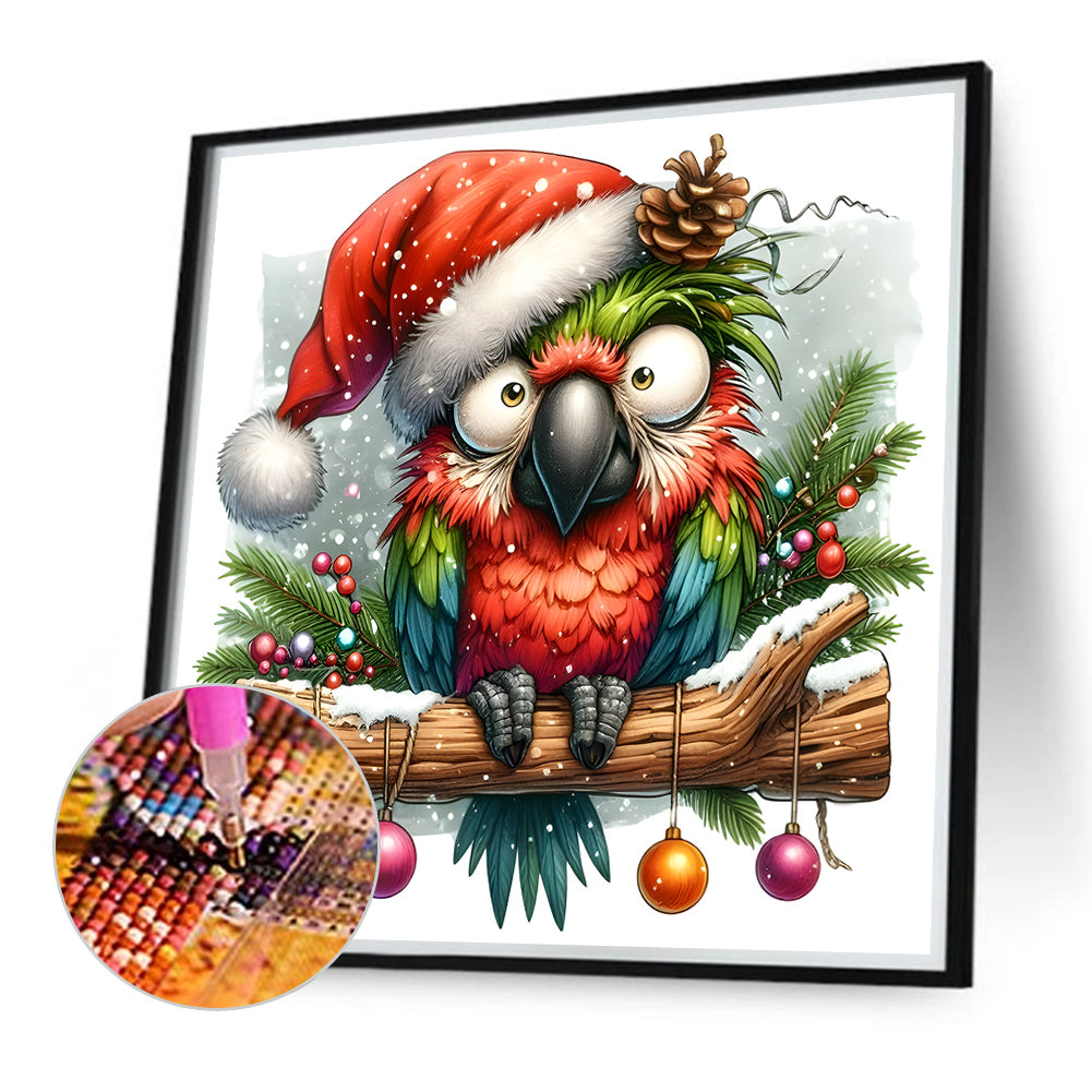 Diamond Painting - Full Round - Christmas parrot (30*30CM)