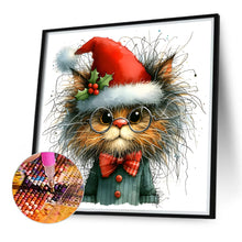 Load image into Gallery viewer, Diamond Painting - Full Round - Christmas kitten (30*30CM)