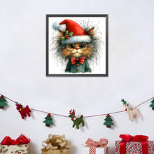 Load image into Gallery viewer, Diamond Painting - Full Round - Christmas kitten (30*30CM)