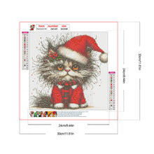 Load image into Gallery viewer, Diamond Painting - Full Round - Christmas kitten (30*30CM)