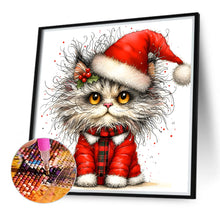 Load image into Gallery viewer, Diamond Painting - Full Round - Christmas kitten (30*30CM)