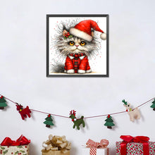 Load image into Gallery viewer, Diamond Painting - Full Round - Christmas kitten (30*30CM)