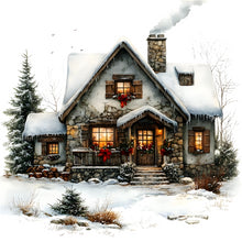 Load image into Gallery viewer, Diamond Painting - Full Round - Christmas house (30*30CM)