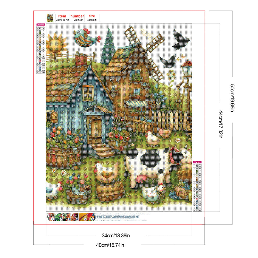Diamond Painting - Full Round - Farm cow (40*50CM)