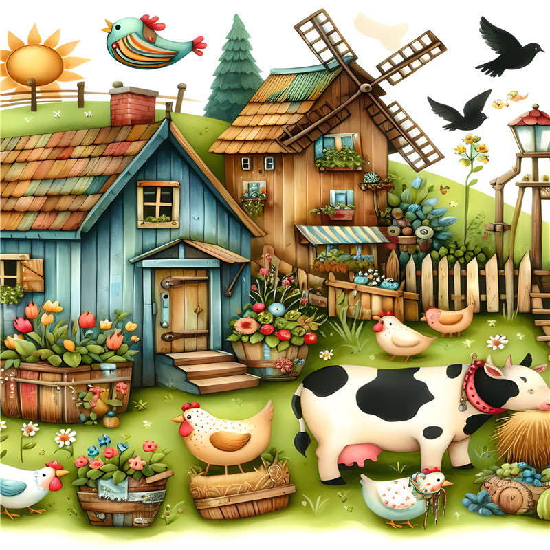 Diamond Painting - Full Round - Farm cow (40*50CM)