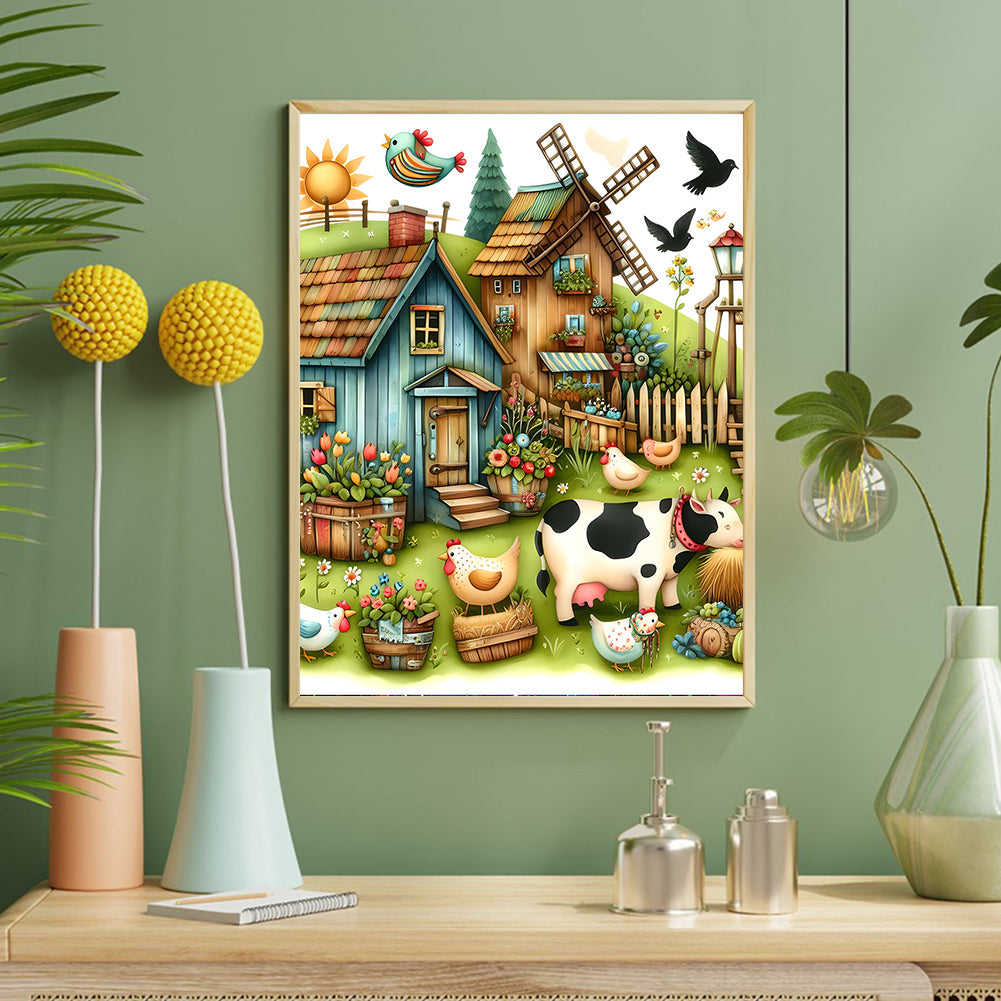 Diamond Painting - Full Round - Farm cow (40*50CM)