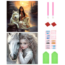 Load image into Gallery viewer, 2pcs Round Diamond Painting Set - Character series (30*30CM)