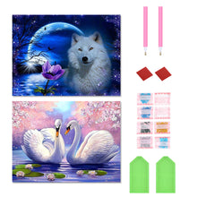 Load image into Gallery viewer, 2pcs Round Diamond Painting Set - Animal series (40*30CM)
