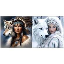 Load image into Gallery viewer, 2pcs Round Diamond Painting Set - Indian (40*40CM)