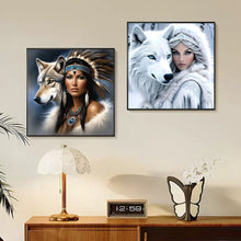 Load image into Gallery viewer, 2pcs Round Diamond Painting Set - Indian (40*40CM)