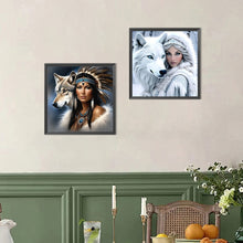 Load image into Gallery viewer, 2pcs Round Diamond Painting Set - Indian (40*40CM)