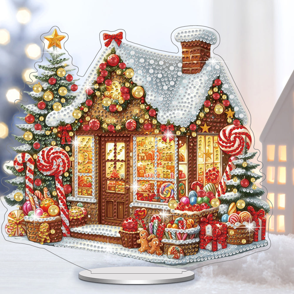 2Pcs Acrylic Special Shape Christmas Atmosphere Diamond Painting Desktop Decors
