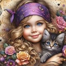 Load image into Gallery viewer, Diamond Painting - Full Round - Big Eyed Girl (30*30CM)